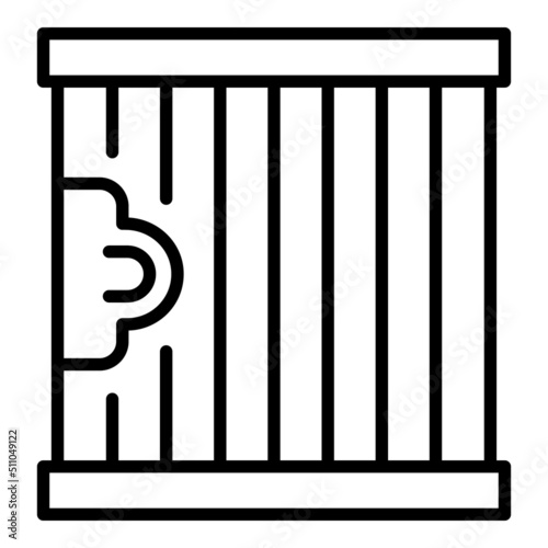 Prison gate icon outline vector. Crime jail. Chain thief