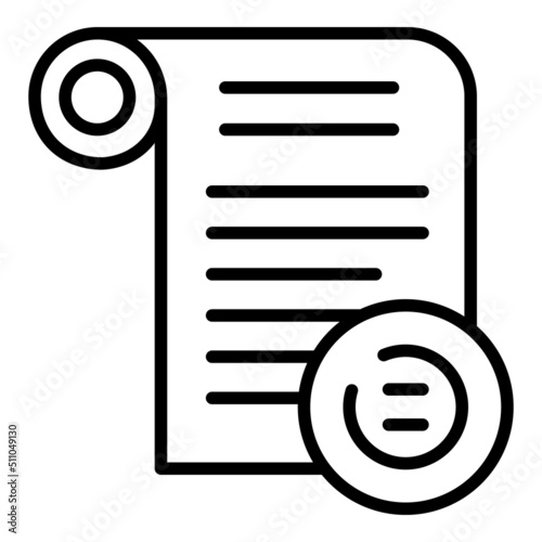 Paper police icon outline vector. Handcuff crime. Chain thief