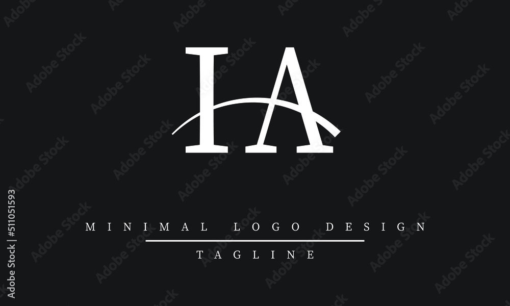IA or AI Minimalist Logo Design Vector Art Illustration IA or AI Minimalist Logo Design Vector Art Illustration