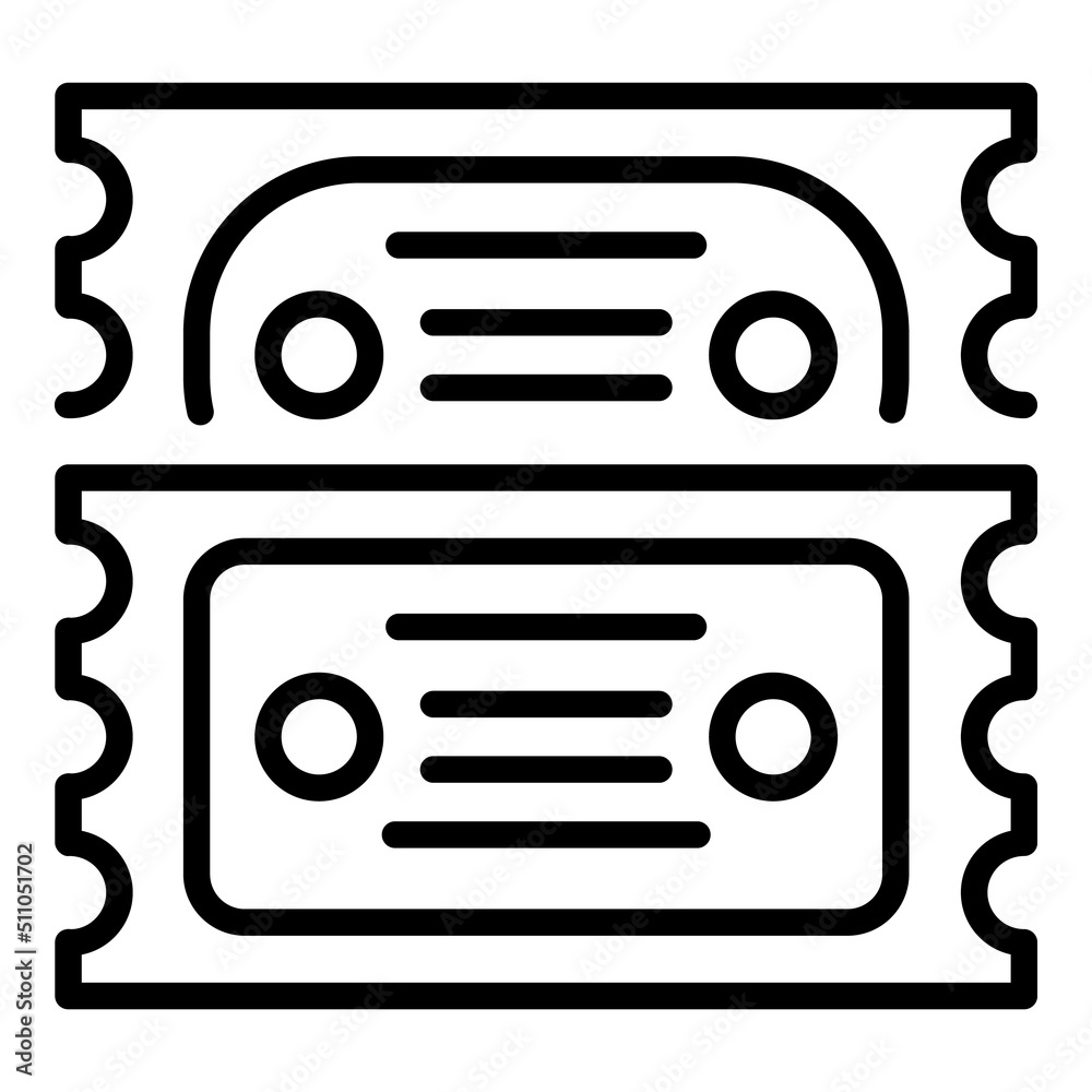 Pass ticket icon outline vector. Admit stub. Museum entry Pass ticket icon outline vector. Admit stub. Museum entry