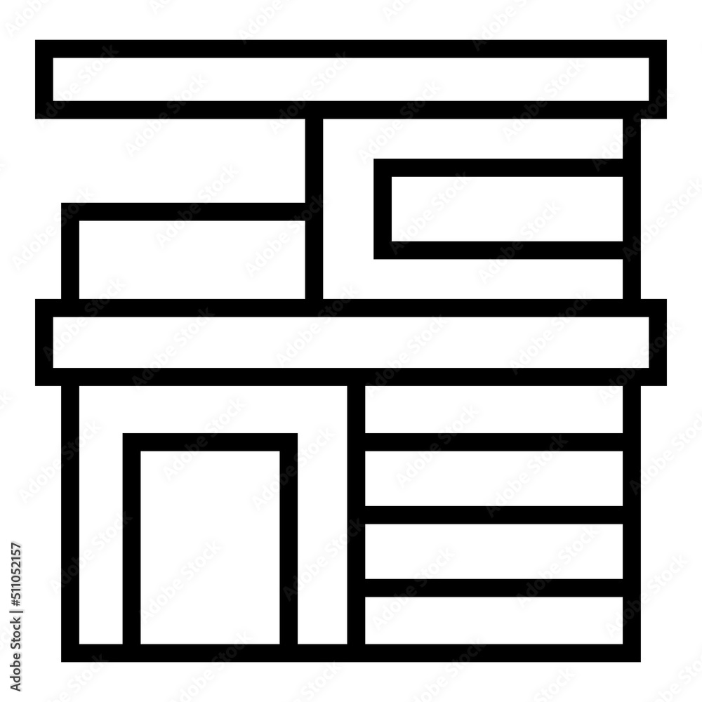 Resort villa icon outline vector. Modern house. Building cottage Resort villa icon outline vector. Modern house. Building cottage