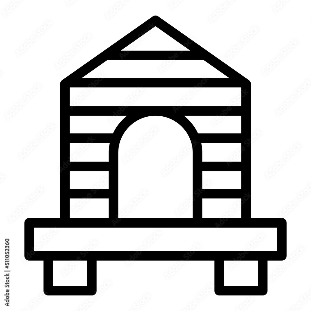 Alaska wood house icon outline vector. Usa snow. Winter arctic Alaska wood house icon outline vector. Usa snow. Winter arctic