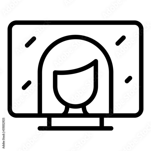 Tv interview icon outline vector. News media. Video talk