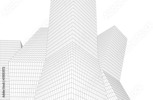 abstract architecture 3d drawing