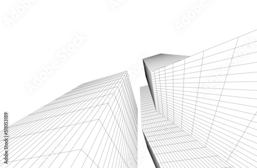 abstract architecture 3d drawing