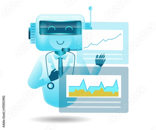 Robot helps doctors analyze patient data on monitor