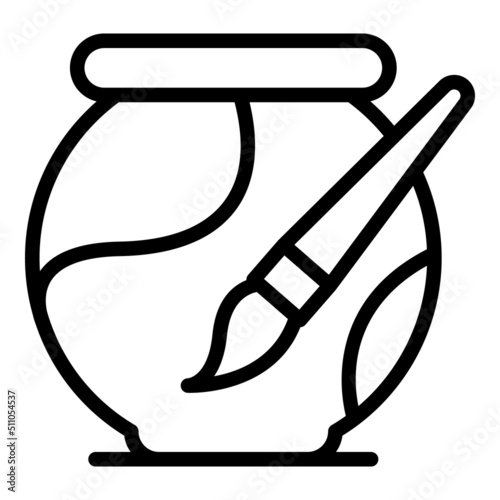 Vase pottery paint icon outline vector. Art ceramic. School making