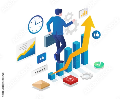 Men climb the ladder to a successful investment business