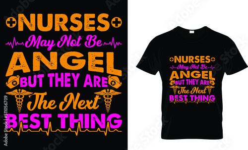 Nurses may not be angel T-shirt design template photo