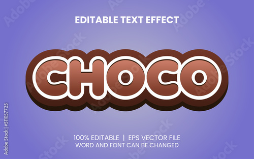 Chocolate editable text effect template