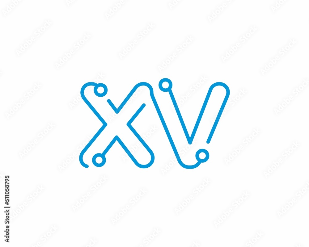 Abstract Letters XV Logo Design Template 001 Abstract Letters XV Logo Design Template 001