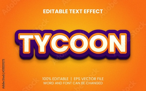 funny tycoon realistic editable text effect template photo