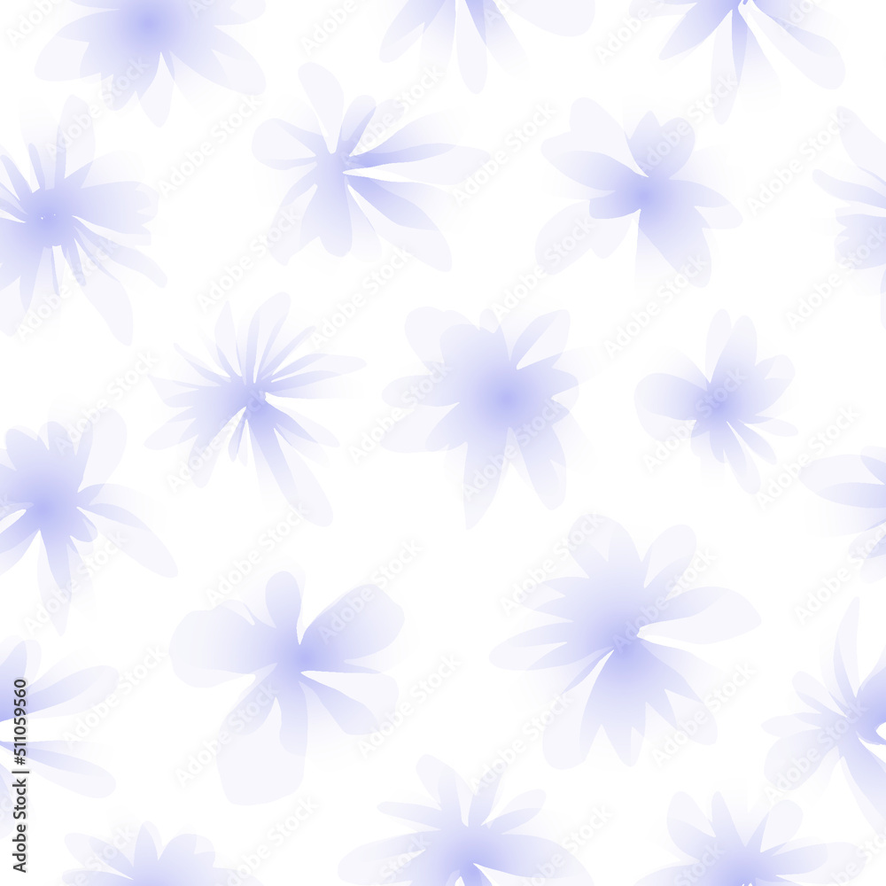 Seamless pattern with hand drawn flowers. Scribbles. Free hand. Vector illustration.