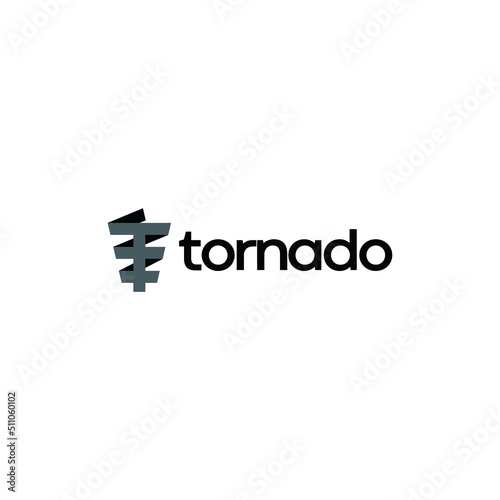 Flat tornado logo design vector