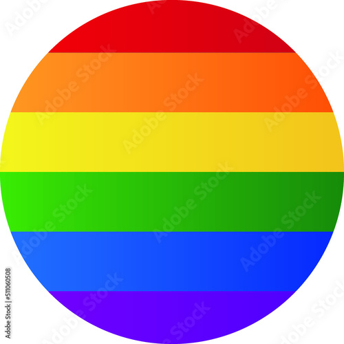 Pride month circle icon rainbow colorful striped lines elements , symbol of LGBTQ community celebration, modern gradient design sign, isolated vector template