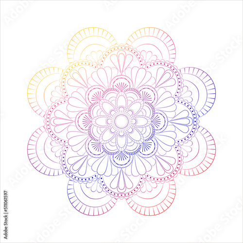 Round mandala for Design Coloring book page antistress