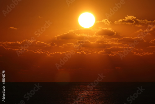sunset over the sea