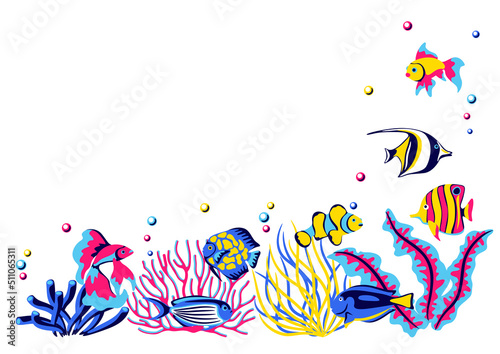 Fotografering Background with tropical fishes