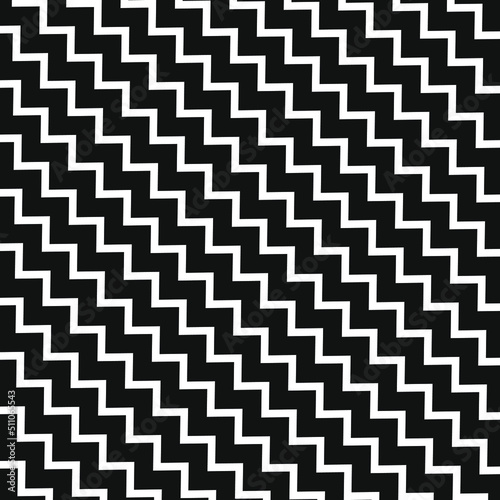 Black white zig zag pattern background vector design .