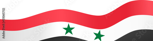 Syrian flag wave  isolated  on png background