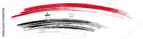 Syria flag with brush paint textured  on png  background
