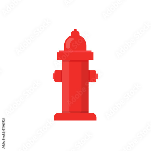 Red hydrant firefighter isolated on white background. Fire hydrant icon. Vector stock