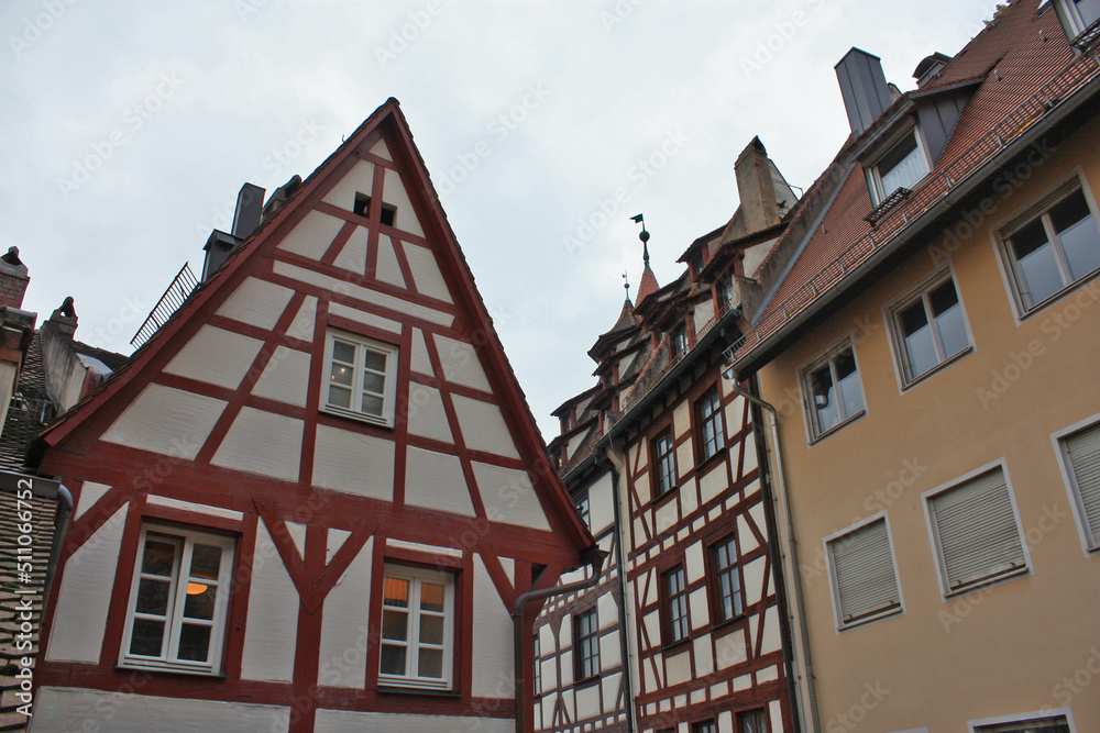 Historical houses in downtown in Nuremberg, Bavaria, Germany