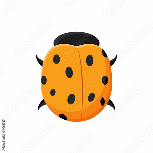 Orange beetle with black dots cartoon vector graphics