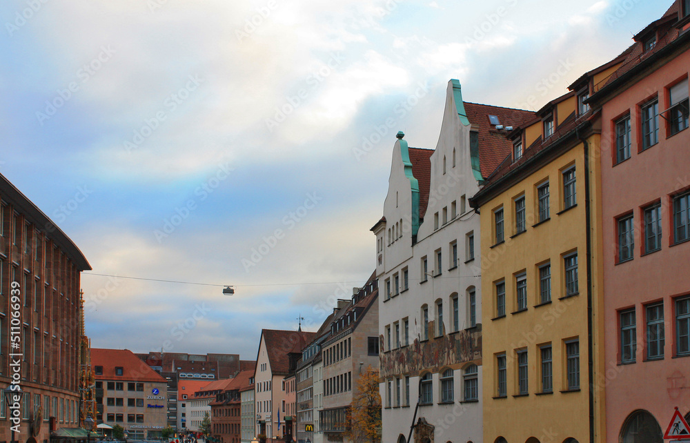  Historical houses in downtown in Nuremberg, Bavaria, Germany