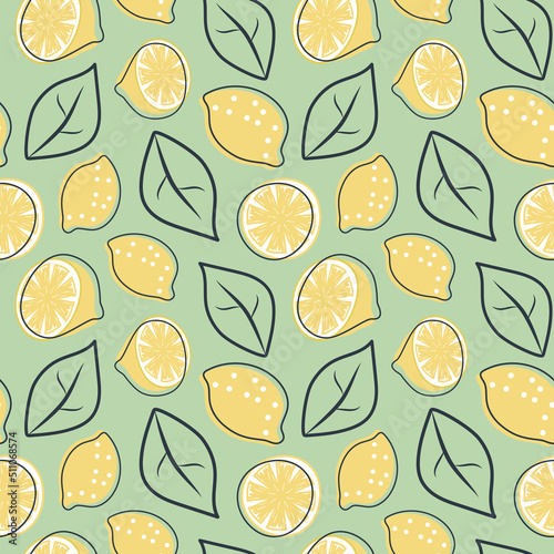 Vector lemon pattern. Simle style.