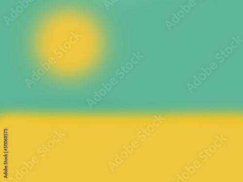 Green and yellow blurred gradient background with abstract sun
