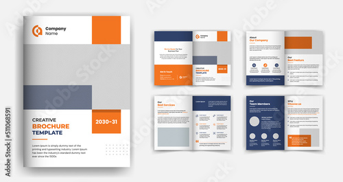 Corporate company profile annual report multi page layout minimal brochure design