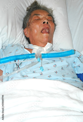 African american female senior in the hospital.