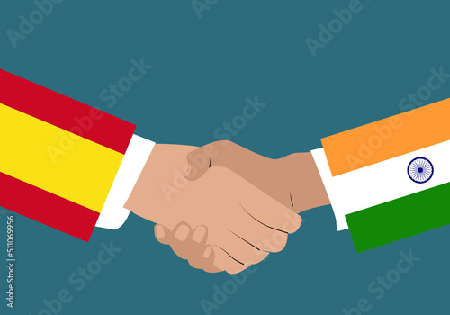 Apretón de manos entre España y la India. Acuerdo y negociación España India