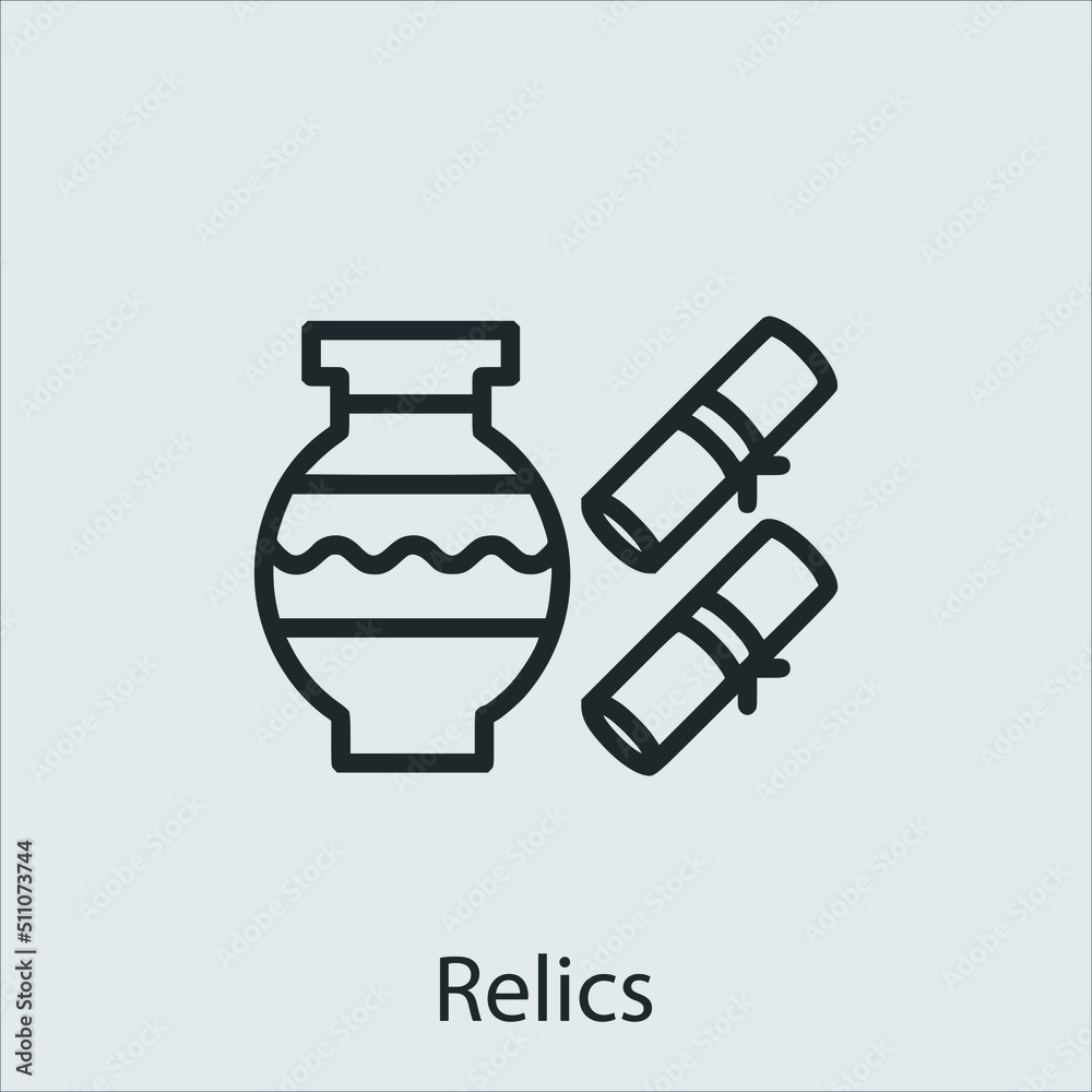 relics icon vector icon.Editable stroke.linear style sign for use web design and mobile apps,logo.Symbol illustration.Pixel vector graphics - Vector relics icon vector icon.Editable stroke.linear style sign for use web design and mobile apps,logo.Symbol illustration.Pixel vector graphics - Vector