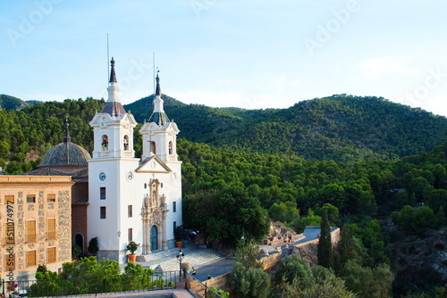Beautiful baroque facade of the Sanctuary of the Virgen de la Fuensanta, patron saint of Murcia, located in Algezares