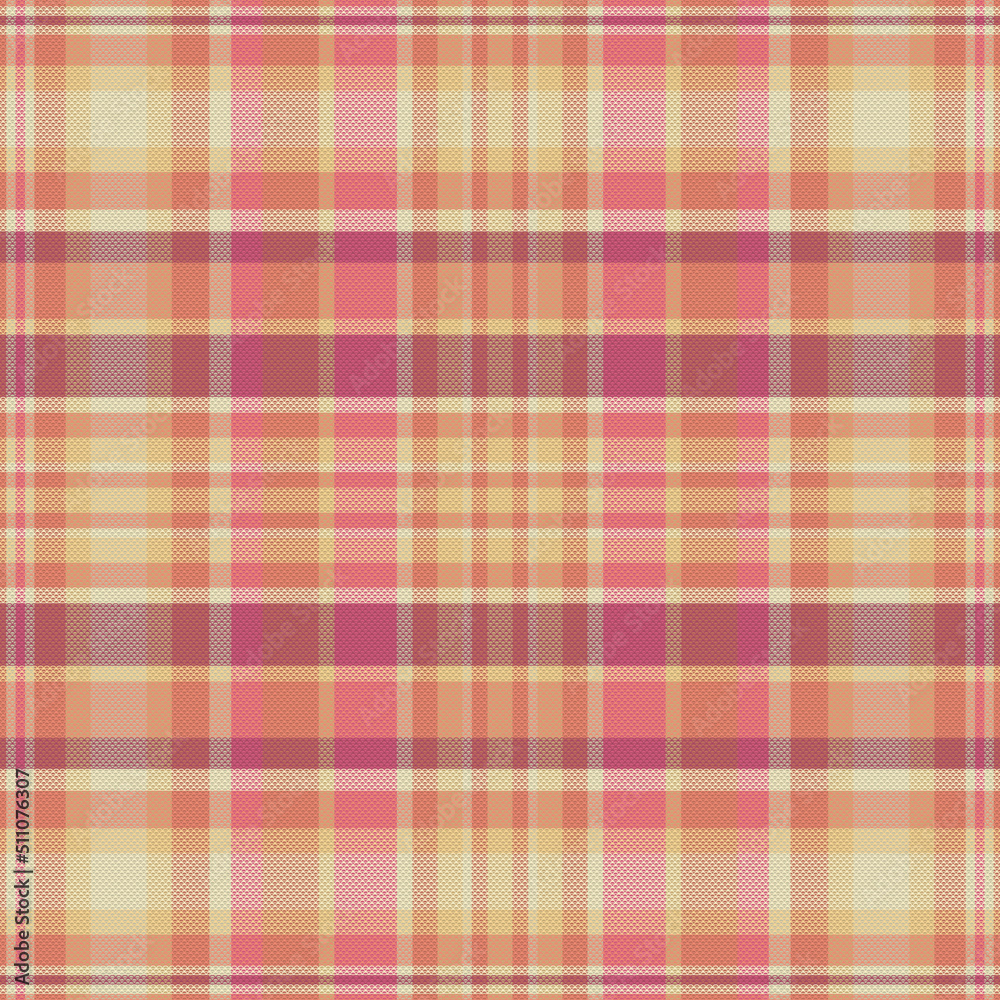 Tartan plaid pattern with texture and warm color.