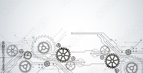 Abstract technology background. Cogwheels theme. Vector illustration