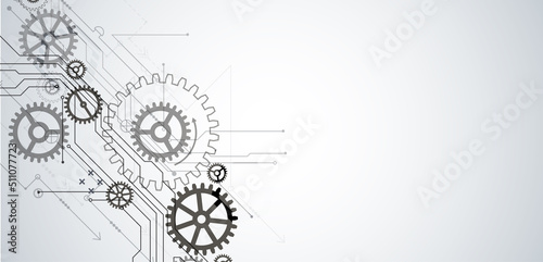 Abstract technology background. Cogwheels theme. Vector illustration