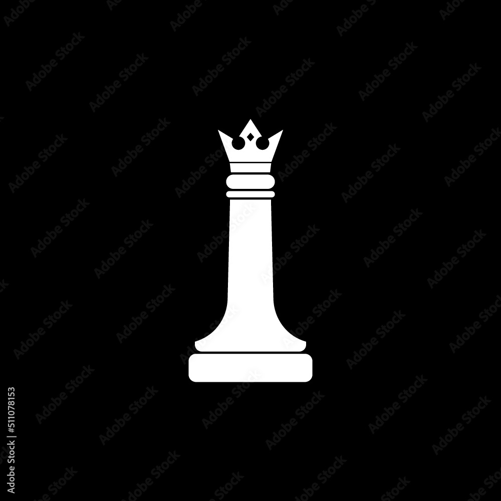 Chess queen logo isolated on dark background