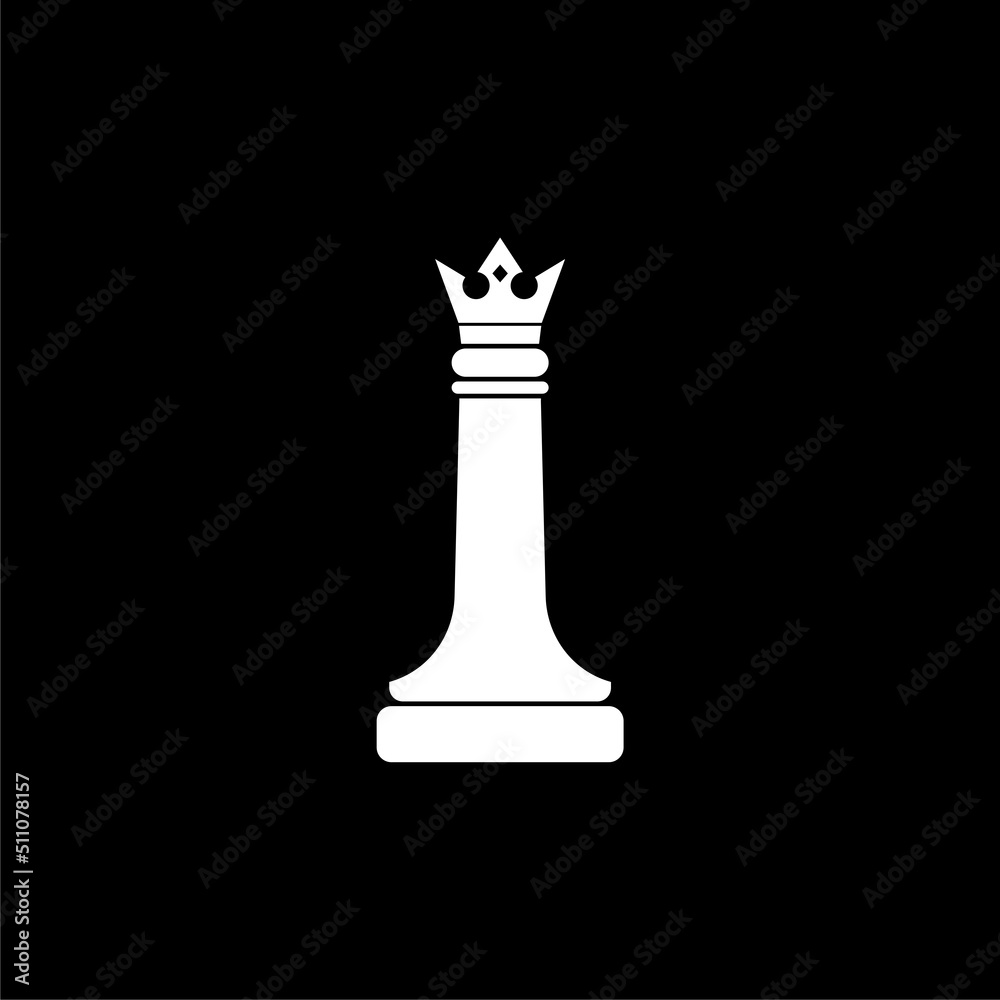 Chess queen logo isolated on dark background Chess queen logo isolated on dark background