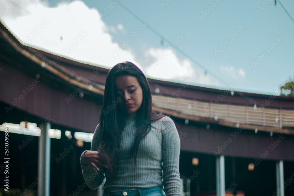 Fototapeta premium girl on the railway