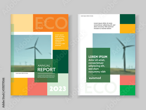 ECO Business template for brochure, annual report, flyer or booklet. Abstract in imputer multicolored leaflet cover presentation A4 size, abstract background of geometric vector layout, modern style. 