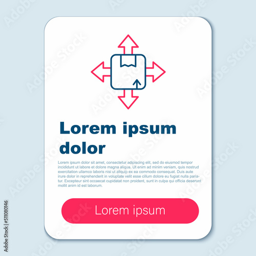 Line Carton cardboard box icon isolated on grey background. Box, package, parcel sign. Delivery and packaging. Colorful outline concept. Vector