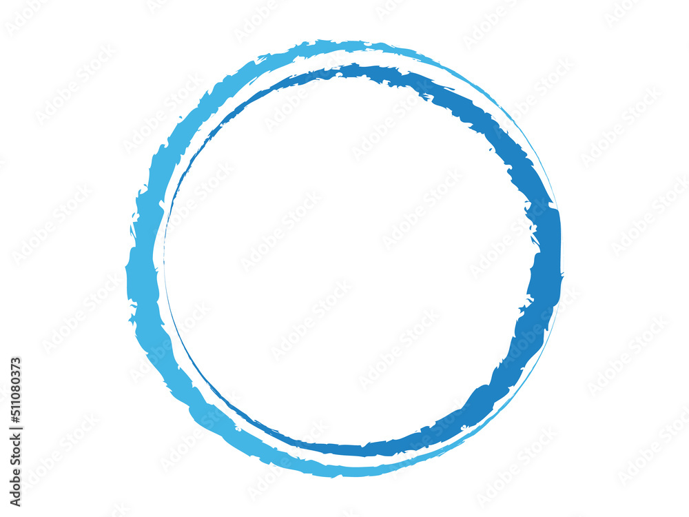 Double wall circle frame in serrated brush stroke shape . Double wall circle frame in serrated brush stroke shape .