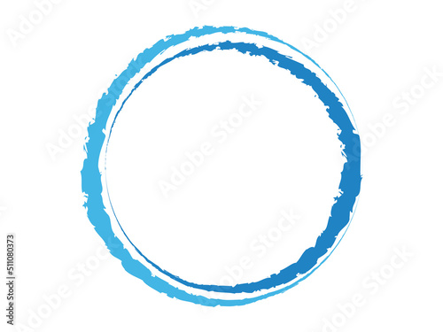 Double wall circle frame in serrated brush stroke shape .
