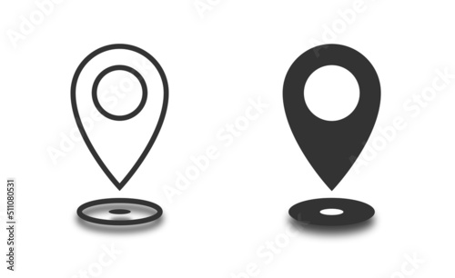 Point of location icon. Pin point logo Pointer symbol. Mark icon. Vector illustration.