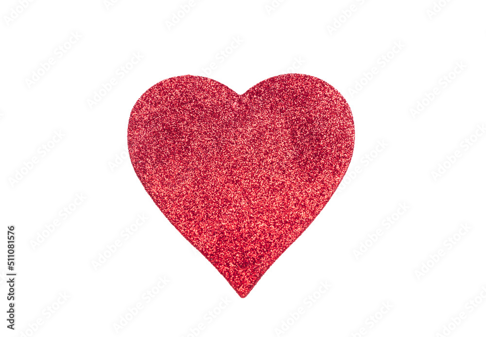 Heart red color isolated on white. Love, Valentine day symbol, design element