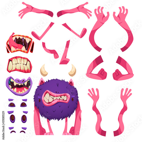 Monster Constructor Cartoon Set