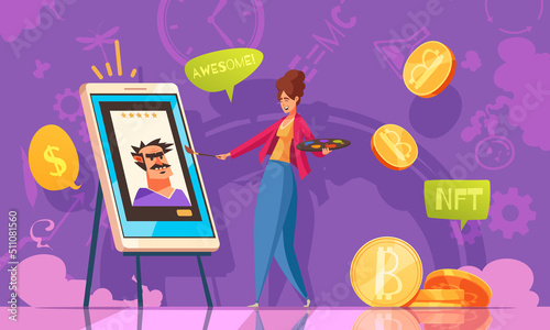 NFT Flat Vector Illustration